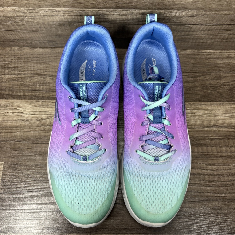 Skechers Go Walk Arch Fit Blue Purple Green Womens Size 10 124878 Running Shoes - Picture 8 of 10
